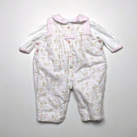Vintage Romper Baby Girls Size 6-9m Pink Ballerina Puffy - Picture 1 of 9